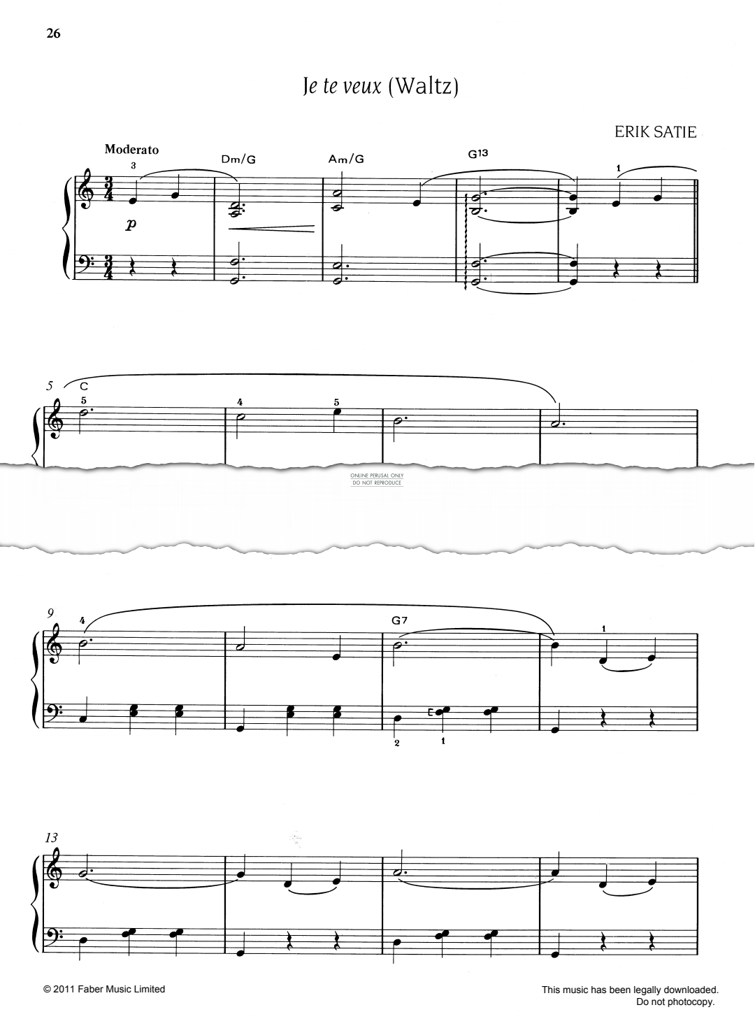 Produktgalerie: Seite 1 von 1 Je Te Veux, Erik Satie, Klavier