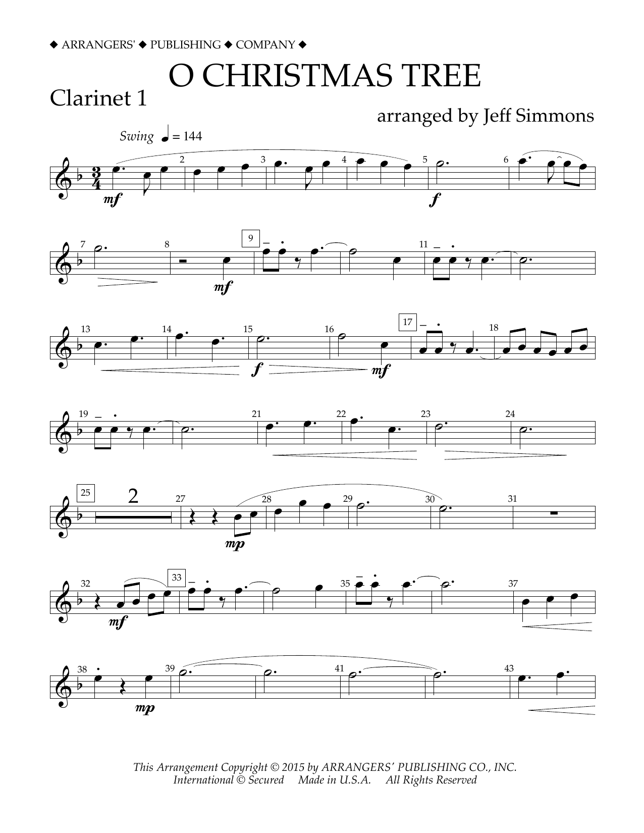 Product gallery: Page 1 of 1 O Christmas Tree - Bb Clarinet 1, Jeff Simmons