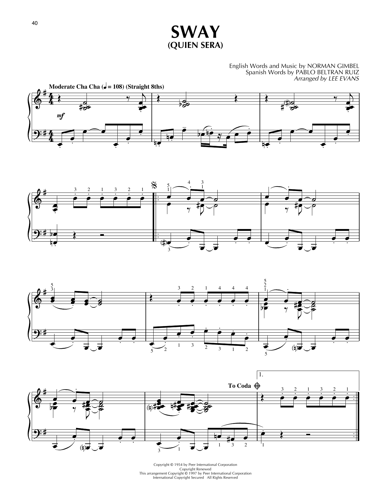Product gallery: Page 1 of 1 Sway (Quien Sera), Dean Martin