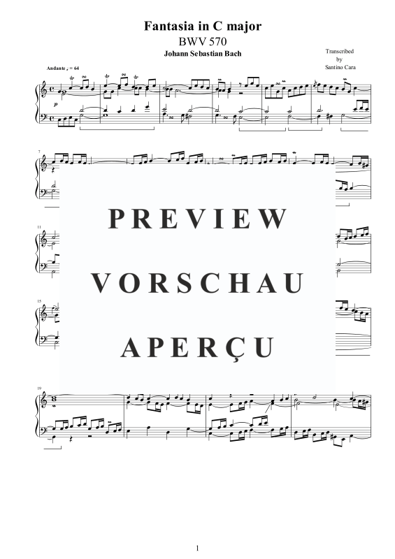 Produktgalerie: Seite 2 von 3 Fantasie in C-Dur BWV 570, , Klavier Solo
