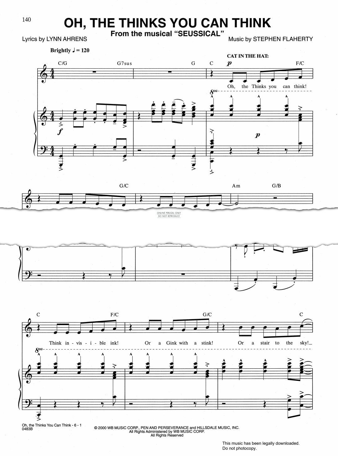 Produktbild zu: Oh, The Thinks You Can Think (from 'Seussical The Musical')