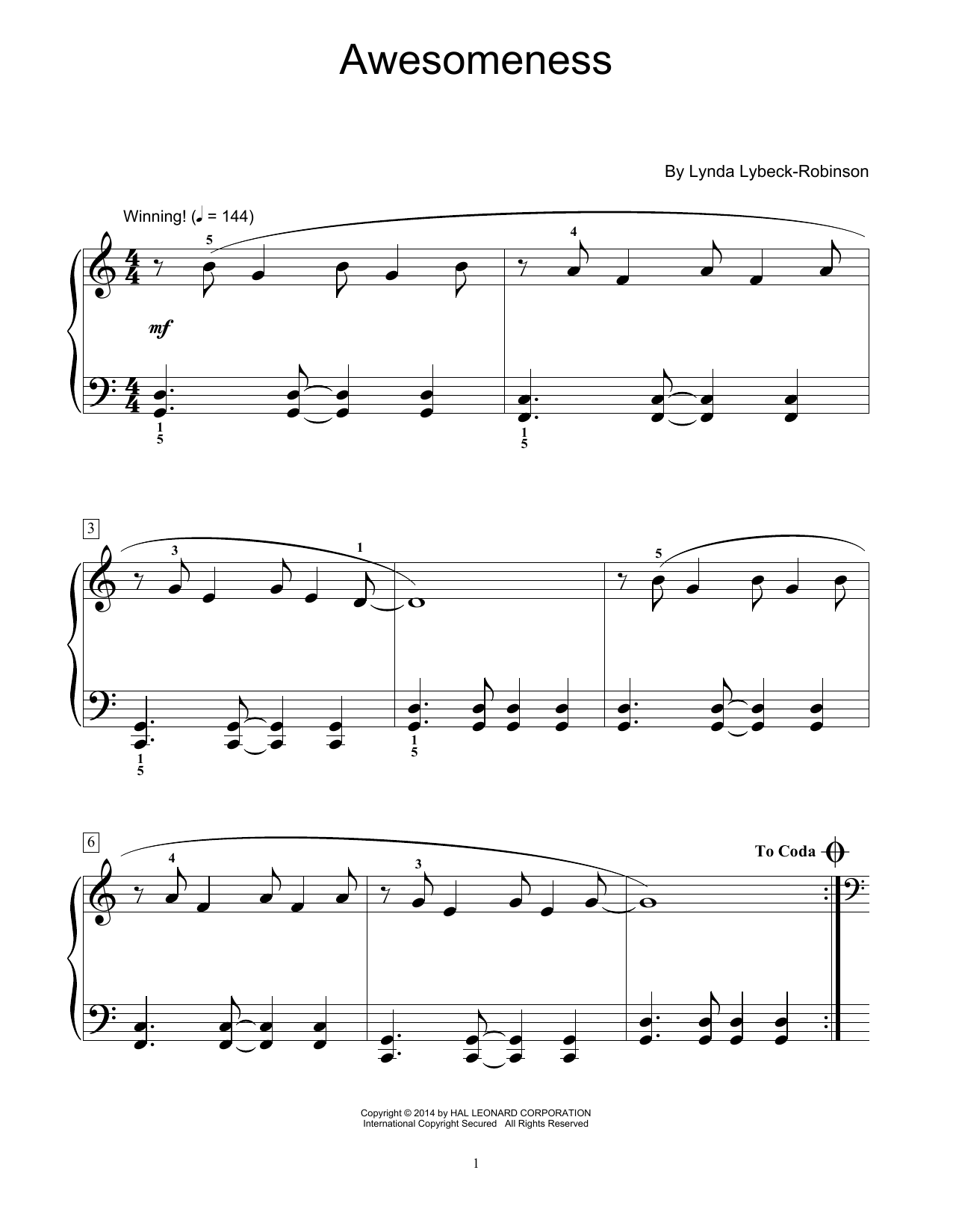 Produktgalerie: Seite 1 von 1 Awesomeness, Lynda Lybeck-Robinson, Klavier