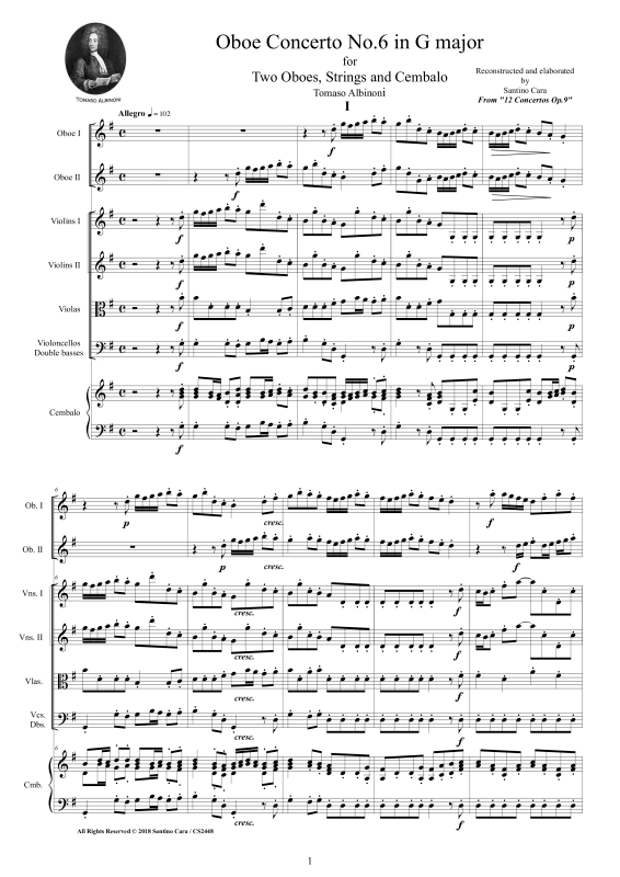 Produktbild zu: Concerto No.6 in G-Dur Op.9Tomaso Albinoni