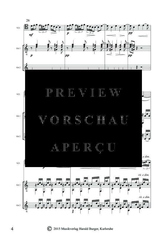 gallery: Dance Orientale Opus 2 Nr. 2, , Trio für 2 Gitarren & Violoncello