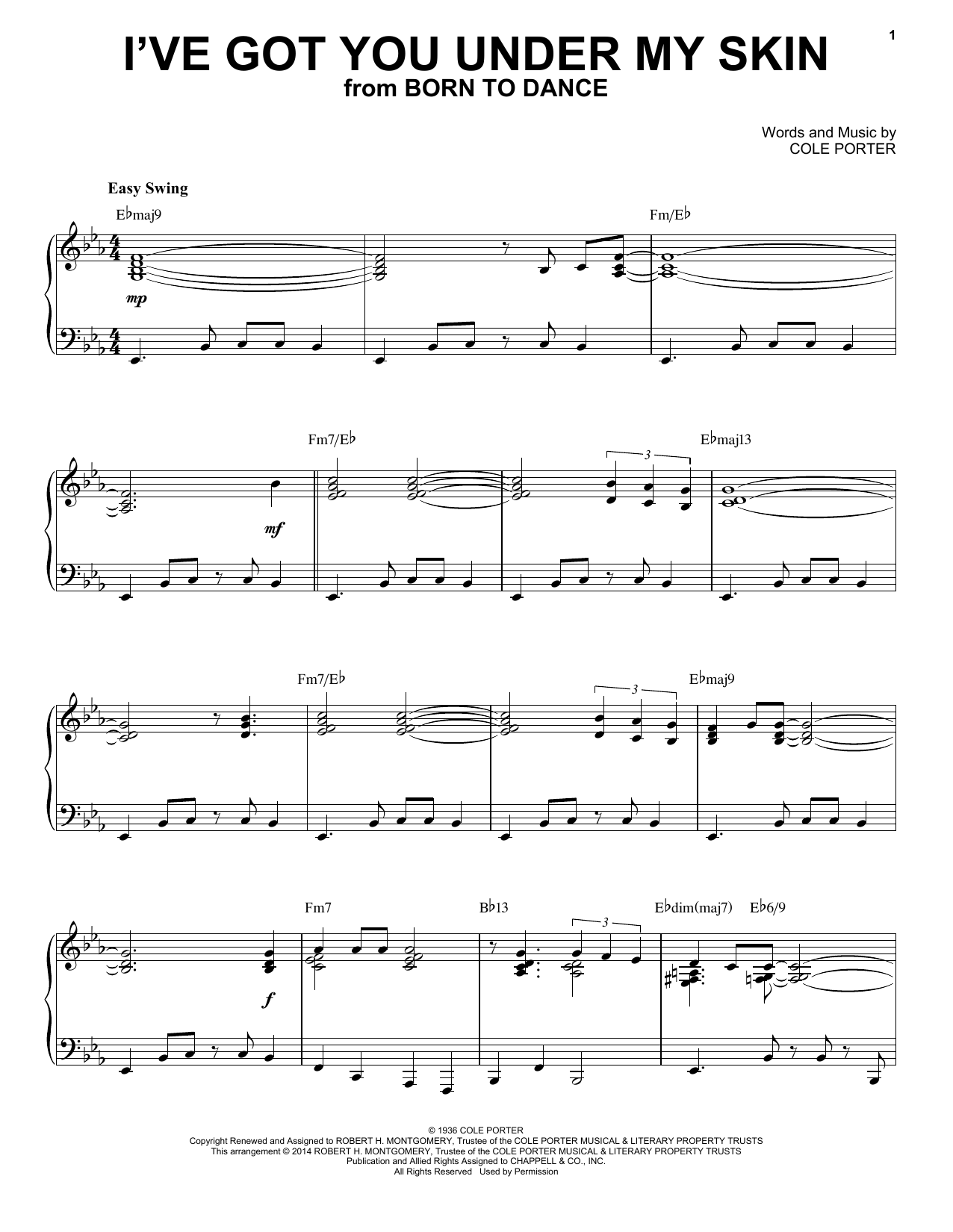 Product picture to: I've Got You Under My Skin [Jazz version] (arr. Brent Edstrom)