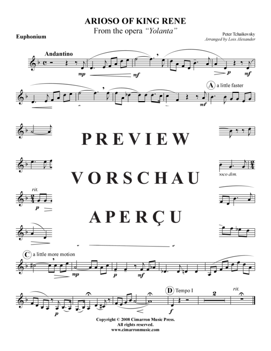 Product gallery: Page 6 of 6 Arioso of King Rene , , (baritone/pos + piano)