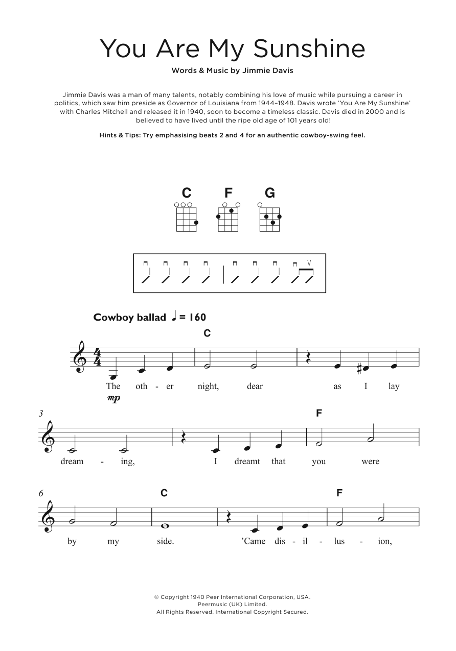 Product gallery: Page 1 of 1 You Are My Sunshine, Jimmie Davis