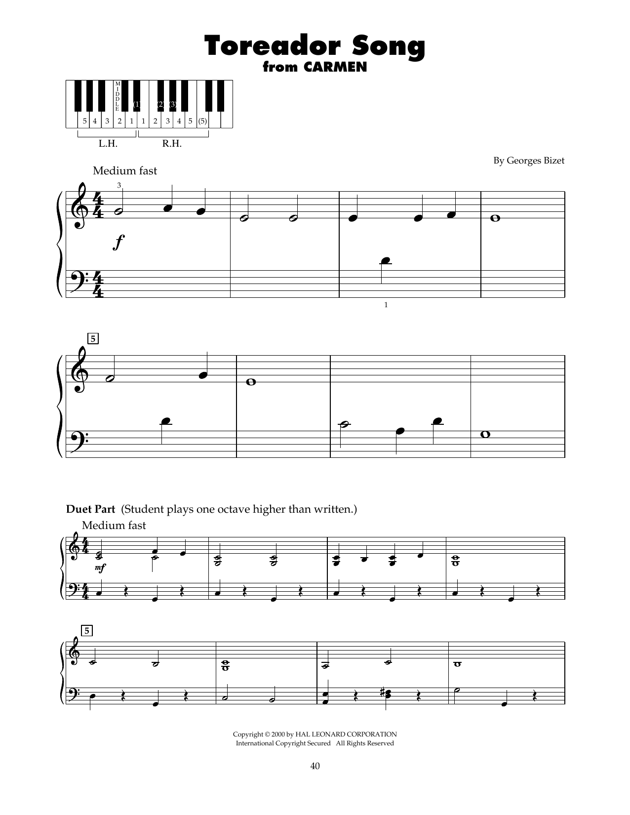 Product picture to: Toreador Song (arr. Carol Klose)