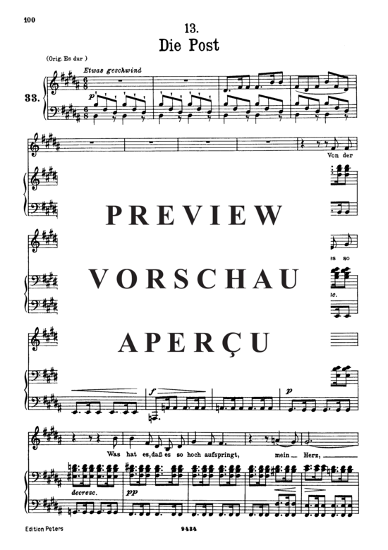 gallery: Die Post D.911-13 (Winterreise) , ,  (Gesang tief + Klavier)