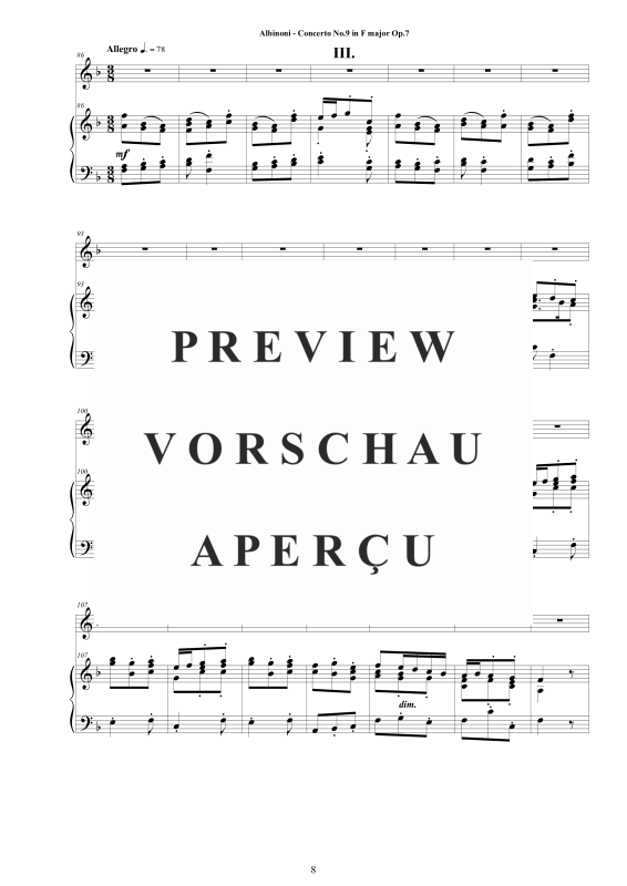 Product gallery: Page 9 of 11 Oboe Concerto No.9 in F-Dur Op.7, , Oboe and Piano/Harpsichord