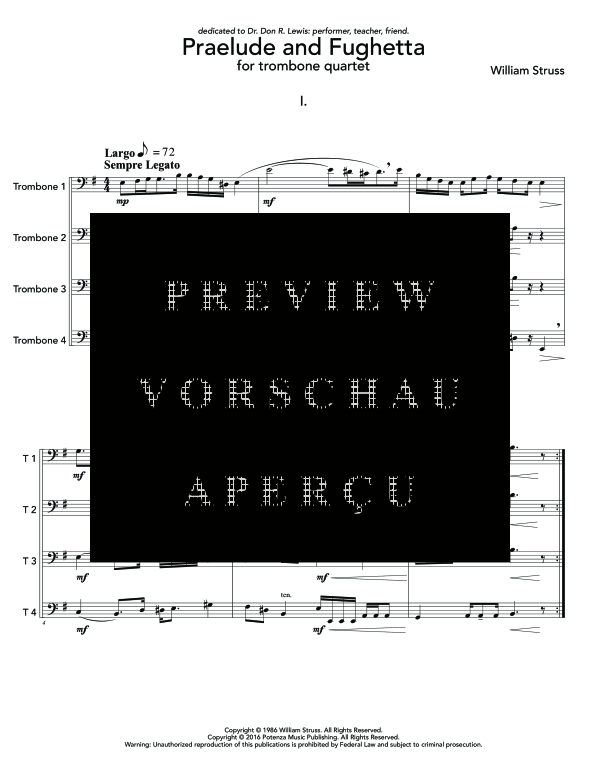 Product gallery: Page 5 of 11 Praelude and Fughetta, , (Quartet trombone)
