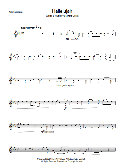 Produktgalerie: Seite 1 von 1 Hallelujah, Alexandra Burke, Melodieinstrument