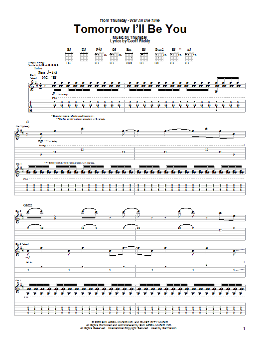 Produktgalerie: Seite 1 von 1 Tomorrow I'll Be You, Thursday, Gitarre