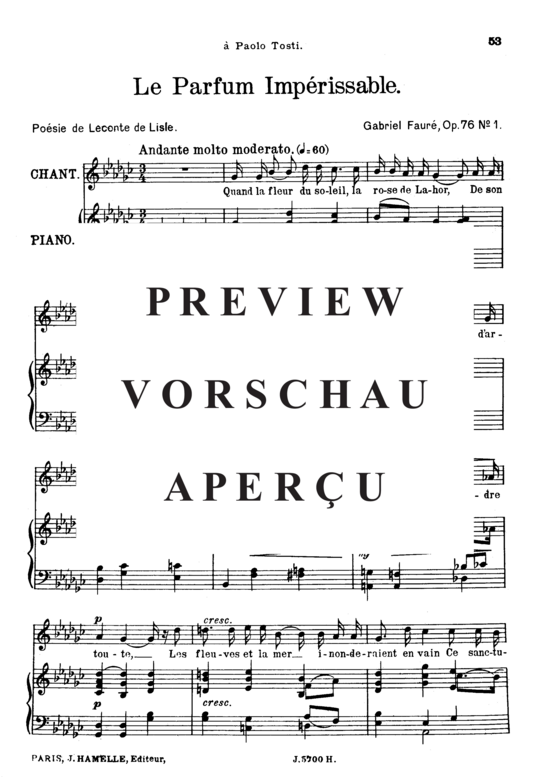 Product gallery: Page 2 of 4 Le parfum impérissable Op.76 No.1, , High Voice and Piano