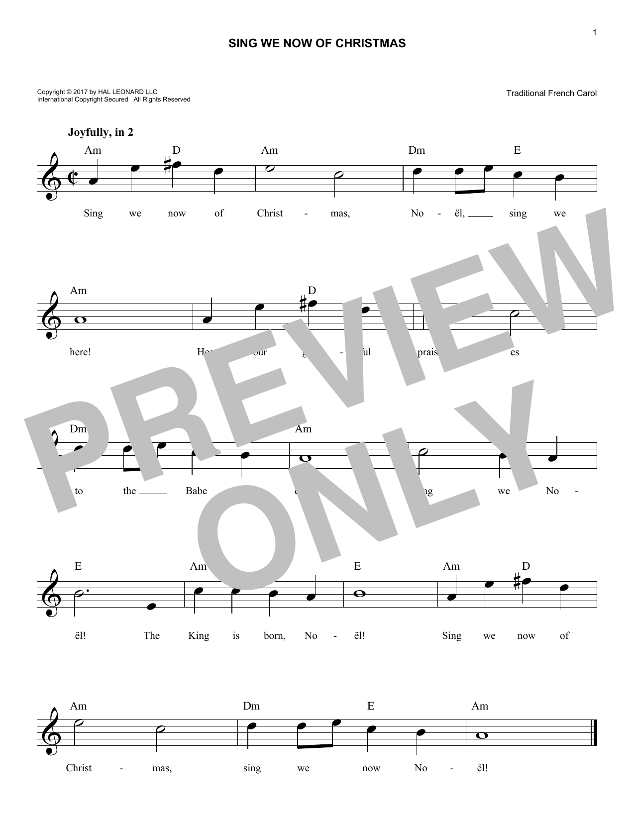 Product gallery: Page 1 of 1 Sing We Now Of Christmas, Traditional French Carol
