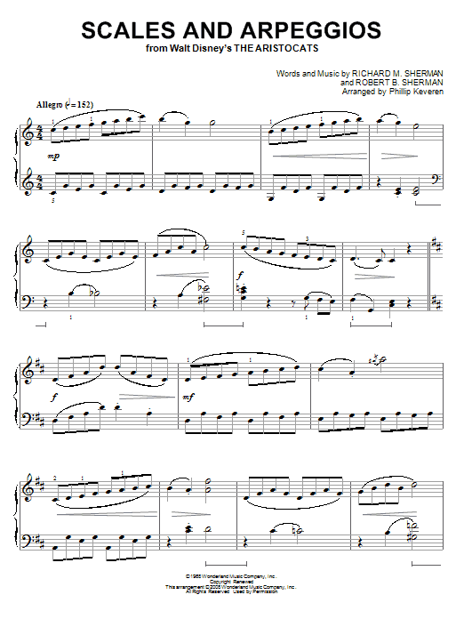 Product gallery: Page 1 of 1 Scales And Arpeggios [Classical version] (from The Aristocats) (arr. Phillip Keveren), Sherman Brothers