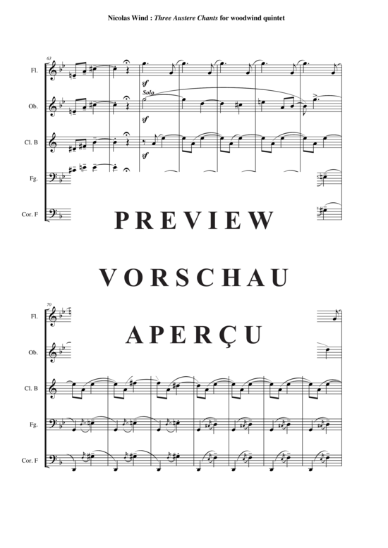 Produktgalerie: Seite 11 von 21 Three Austere Chants , , (Holzbläserquintett)
