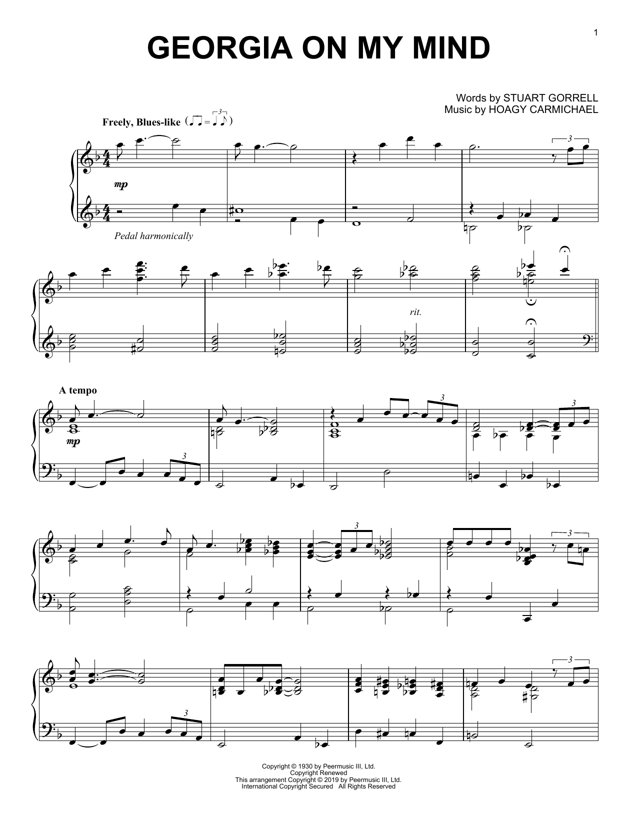 Product gallery: Page 1 of 1 Georgia On My Mind, Hoagy Carmichael