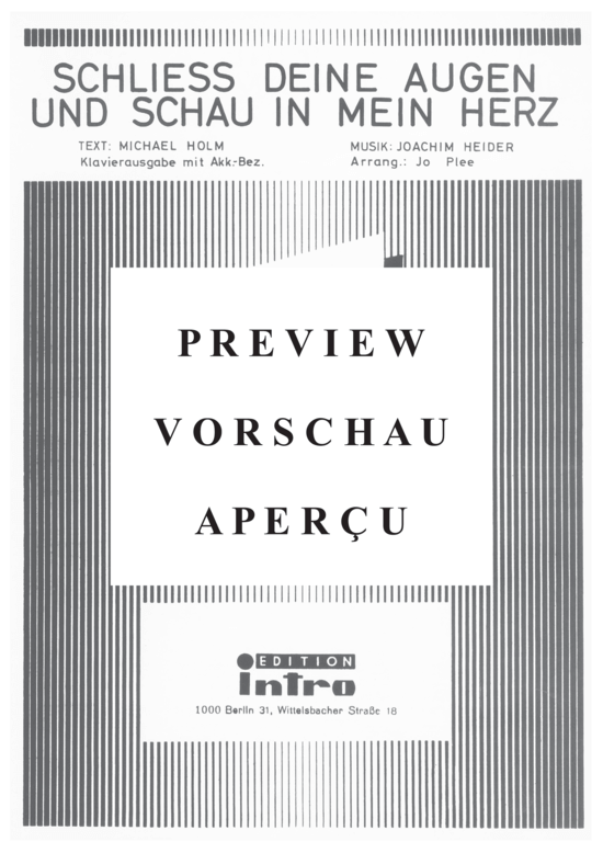 Produktgalerie: Seite 2 von 4 Schließ deine Augen und schau in mein Herz, Illic, 	Bata, Klavier und Gesang