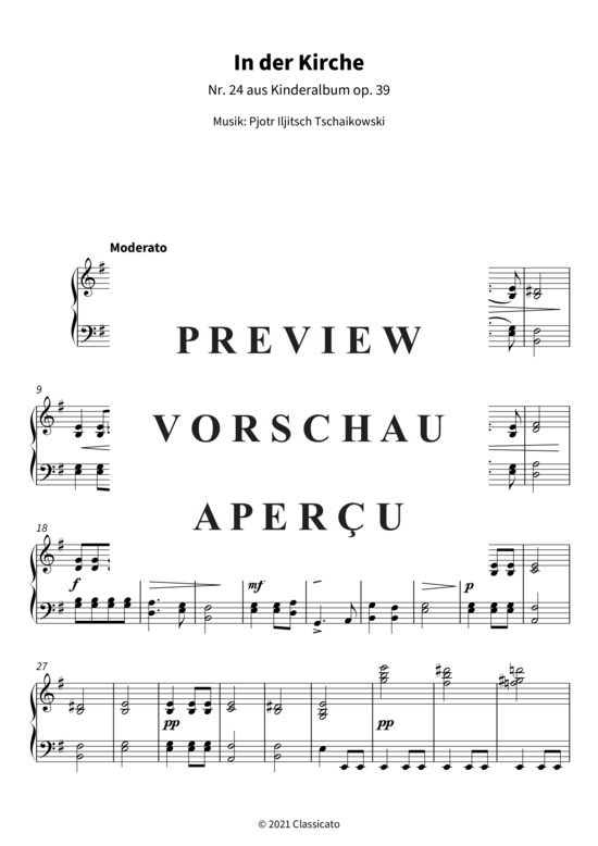 Produktbild zu: In der Kirche - Nr. 24 aus Kinderalbum op. 39 Pjotr Iljitsch Tschaikowski