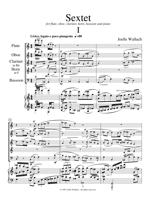 Produktgalerie: Seite 1 von 11 Sextet, , (Holzbläser Quintett und Klavier)