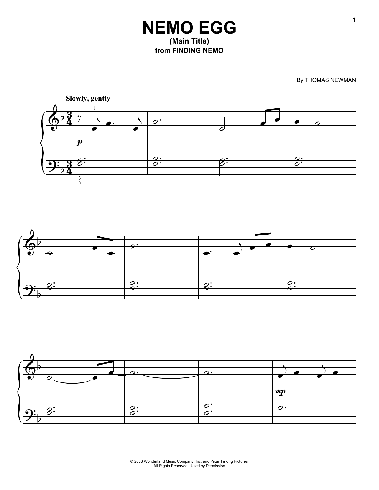 Produktbild zu: Nemo Egg (Main Title) (from Finding Nemo)