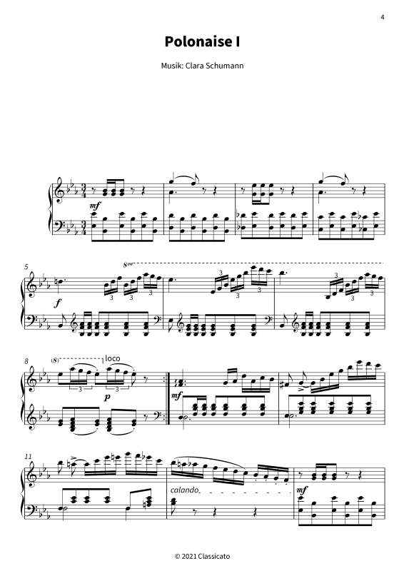 Product picture to: Vier Polonaisen op. 1 - Klavierstücke der jungen Clara WieckClara Schumann