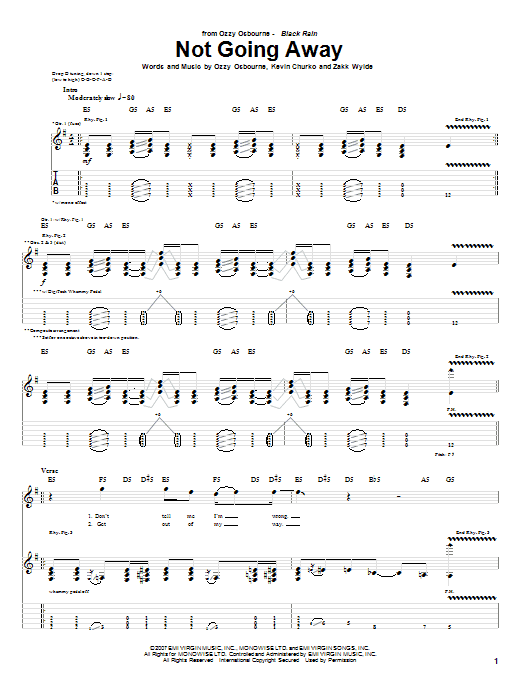 Produktgalerie: Seite 1 von 1 Not Going Away, Ozzy Osbourne, Gitarre