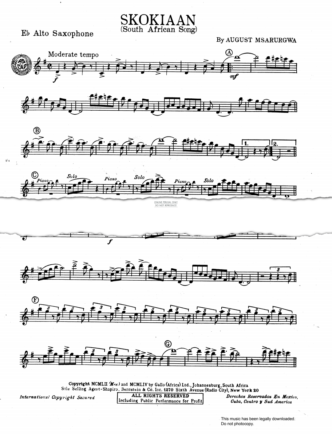 Product gallery: Page 1 of 1 Skokiaan (South African Song), August Msarurgwa