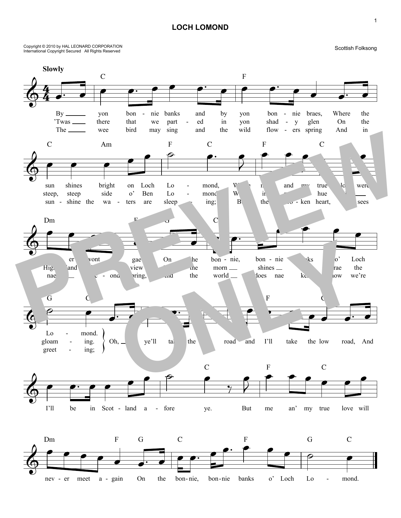 Produktgalerie: Seite 1 von 1 Loch Lomond, Scottish Folksong