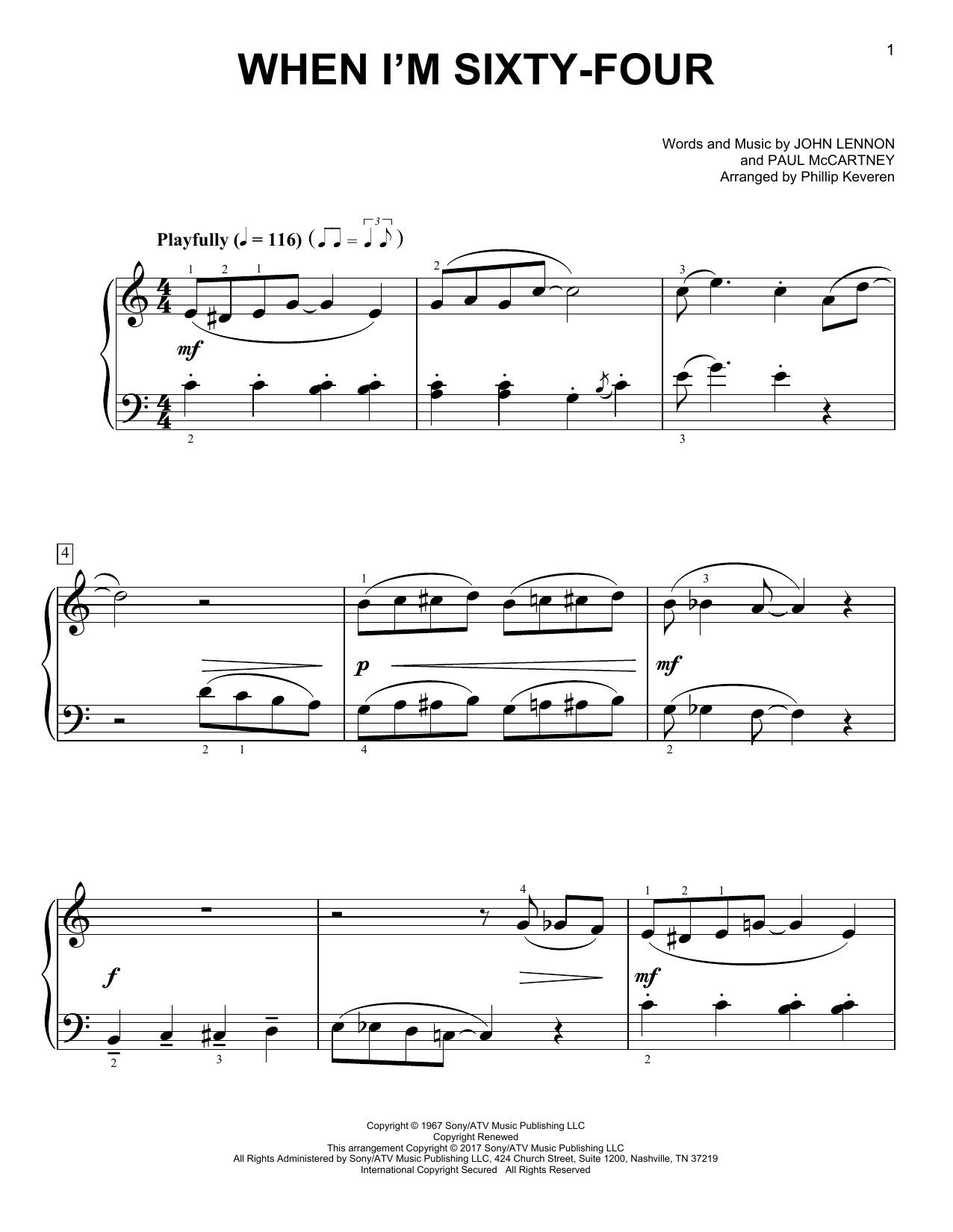 Produktgalerie: Seite 1 von 1 When I'm Sixty-Four [Classical version] (arr. Phillip Keveren), The Beatles, Klavier