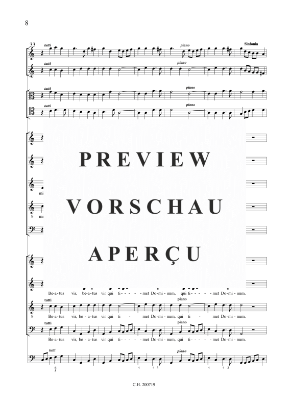 gallery: Beatus Vir , , (Gemischtes Ensemble 9 Stimmen, 2 Violinen, 2 Trombonen und BC)