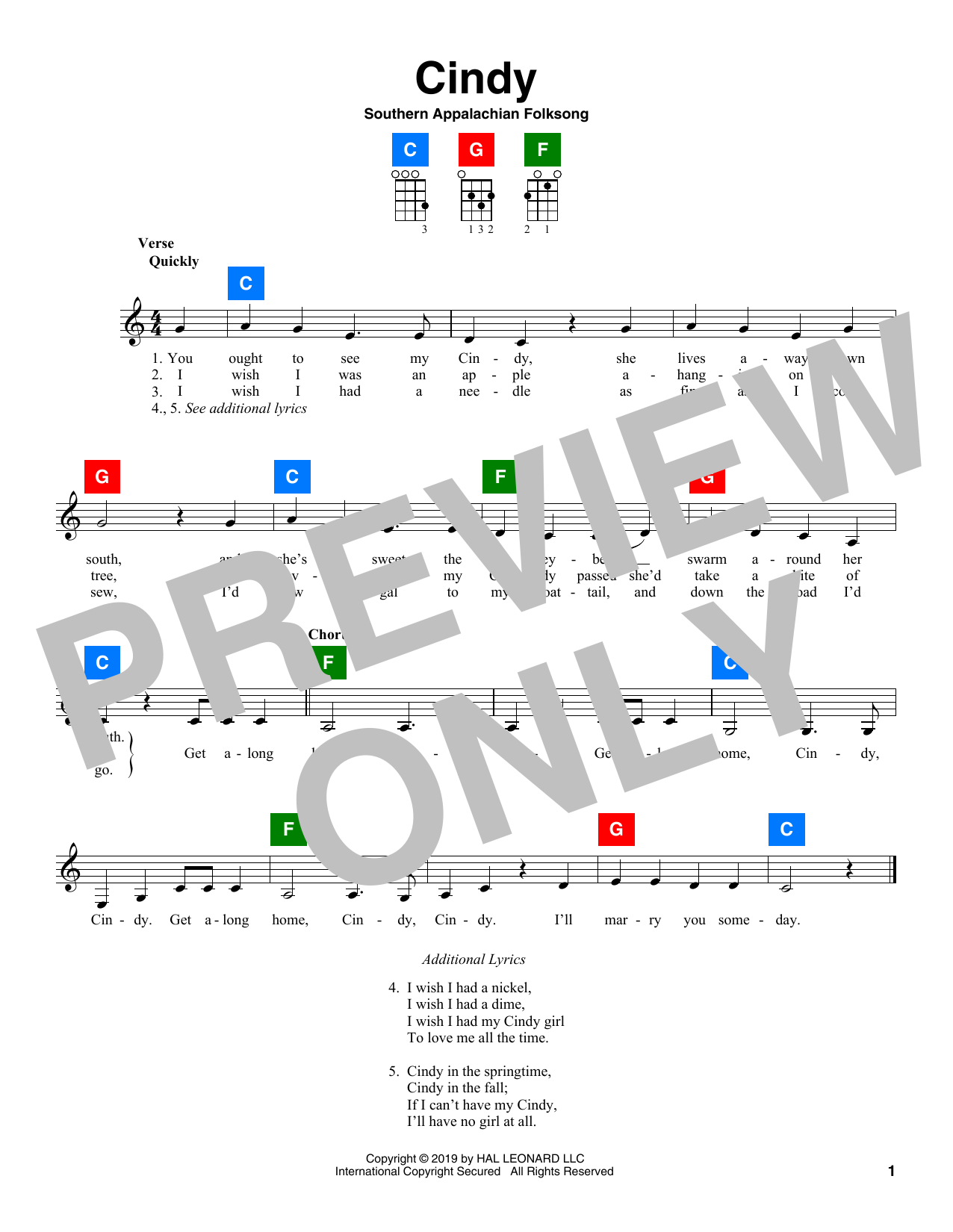 Product gallery: Page 1 of 1 Cindy, Southern Appalachian Folksong