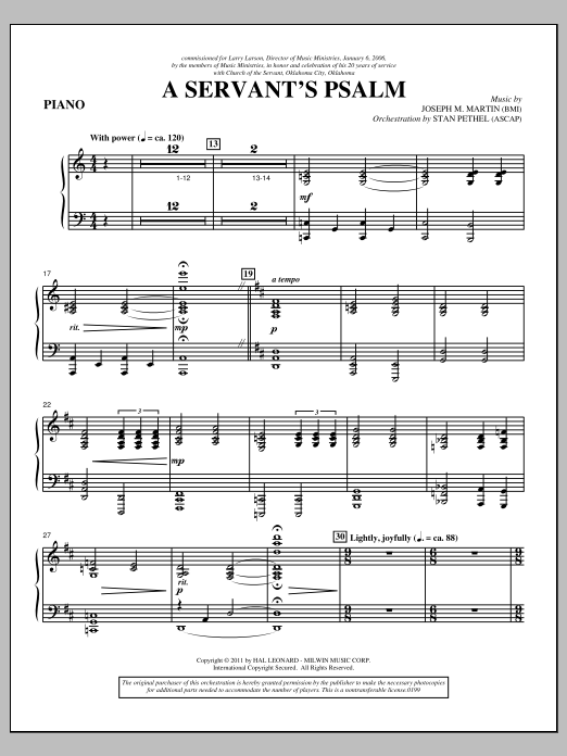 Product picture to: A Servant's Psalm - Piano