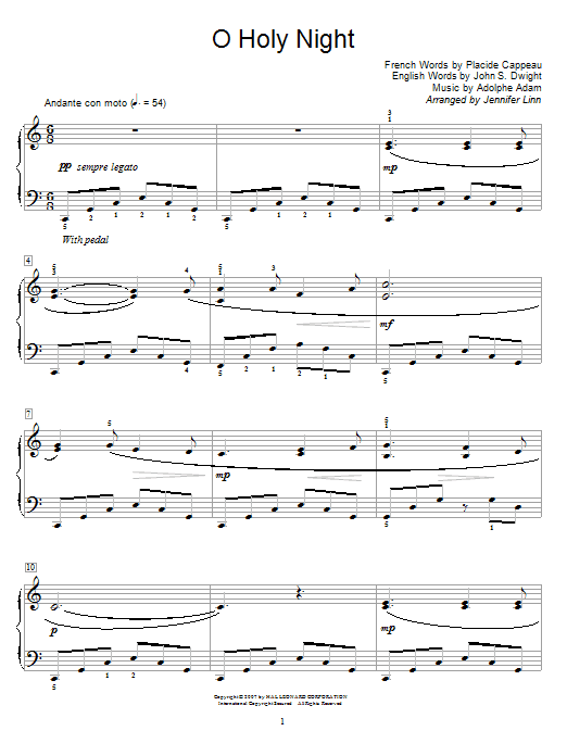 Product gallery: Page 1 of 1 O Holy Night (arr. Jennifer Linn), Adolphe Adam