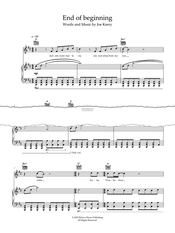 Produktgalerie: Seite 1 von 1 End Of Beginning, Djo, Gesang, Gitarre, Klavier