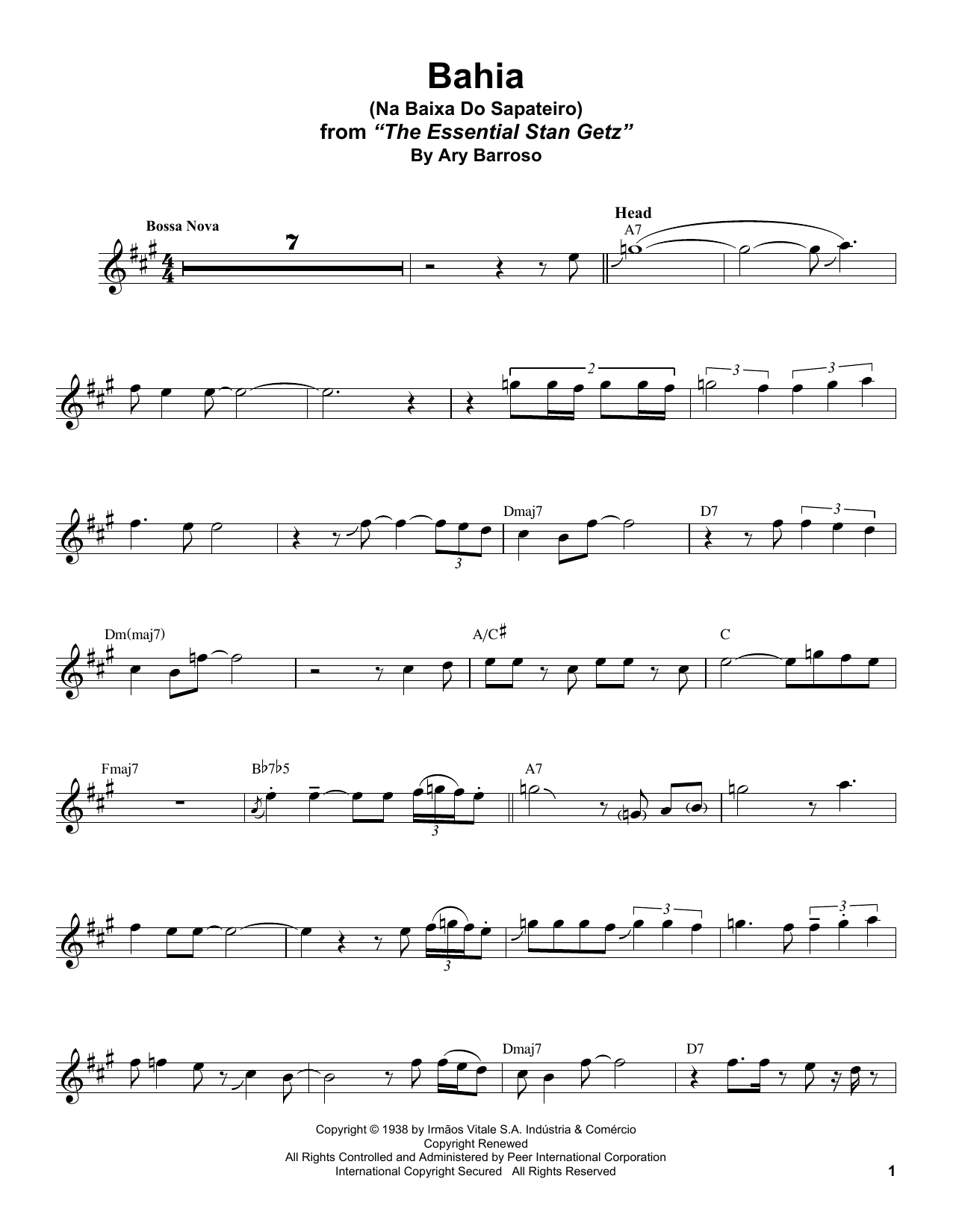 Product gallery: Page 1 of 1 Bahia (Na Baixa Do Sapateiro), Stan Getz
