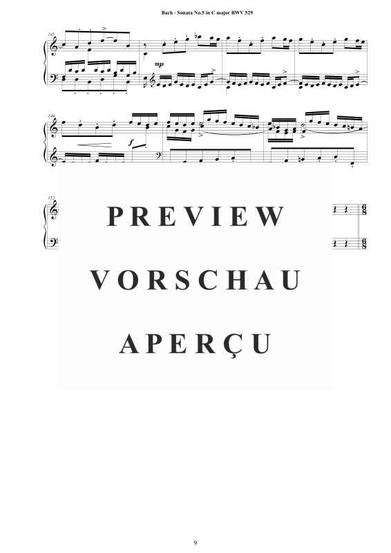 Product gallery: Page 10 of 11 Sonata No.5 in C-Durr BWV 529, , Harpsichord/Solo Piano