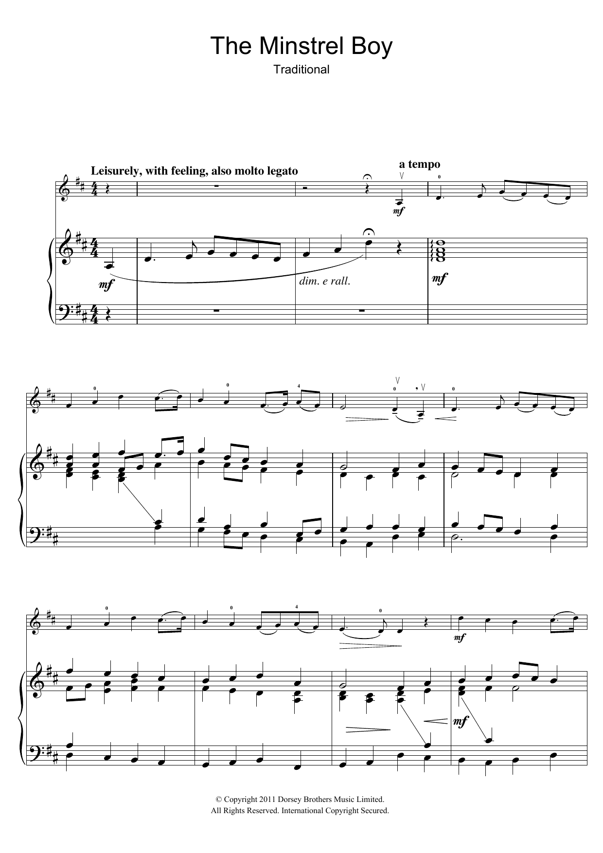 Product gallery: Page 1 of 1 The Minstrel Boy, Traditional