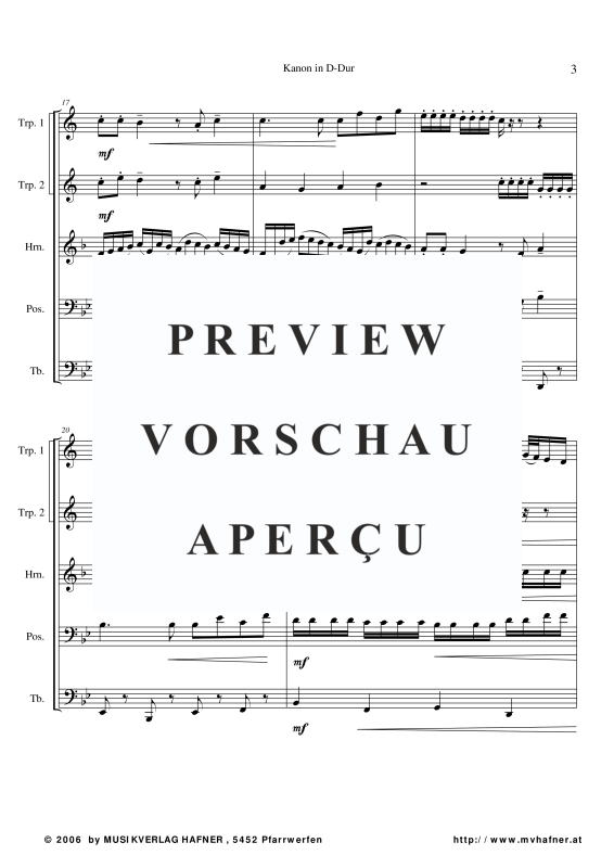 gallery: Kanon in D-Dur, , (Blechbläser Quintett)