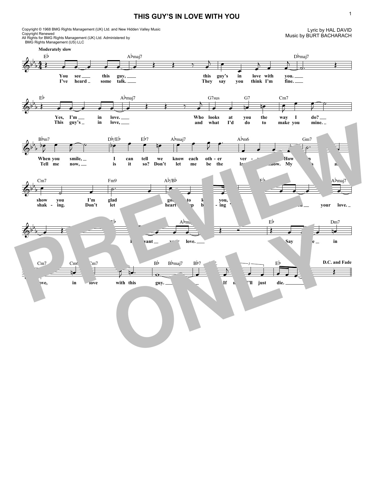 Product gallery: Page 1 of 1 This Guy's In Love With You, Burt Bacharach