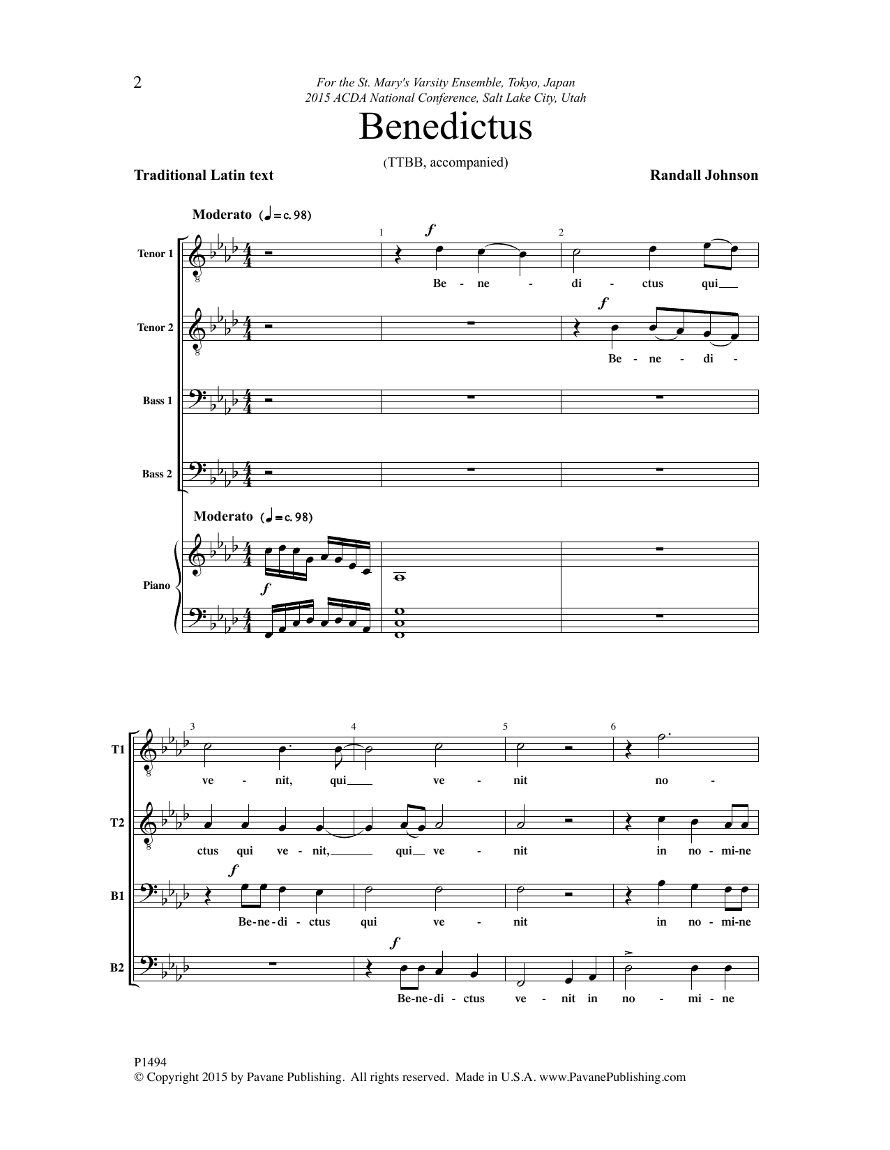 Produktgalerie: Seite 1 von 1 Benedictus, Randall Johnson, Chor