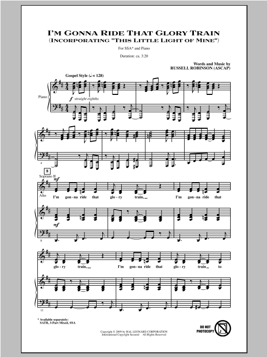 Produktgalerie: Seite 1 von 1 I'm Gonna Ride That Glory Train, Russell Robinson, Chor