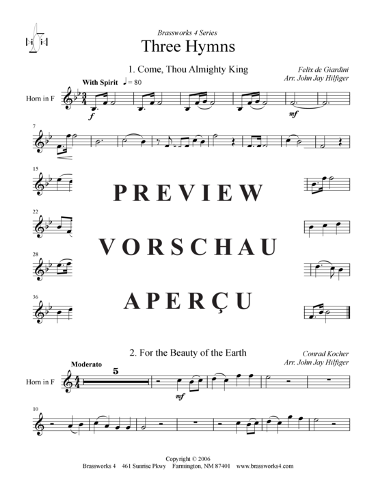 Produktgalerie: Seite 6 von 7 Drei Hymnen , , (Horn in F + Klavier)