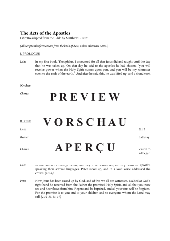 Product gallery: Page 4 of 21 The Acts of the Apostles , , (baritone, mixed choir, piano, organ, + chamber orchestra)