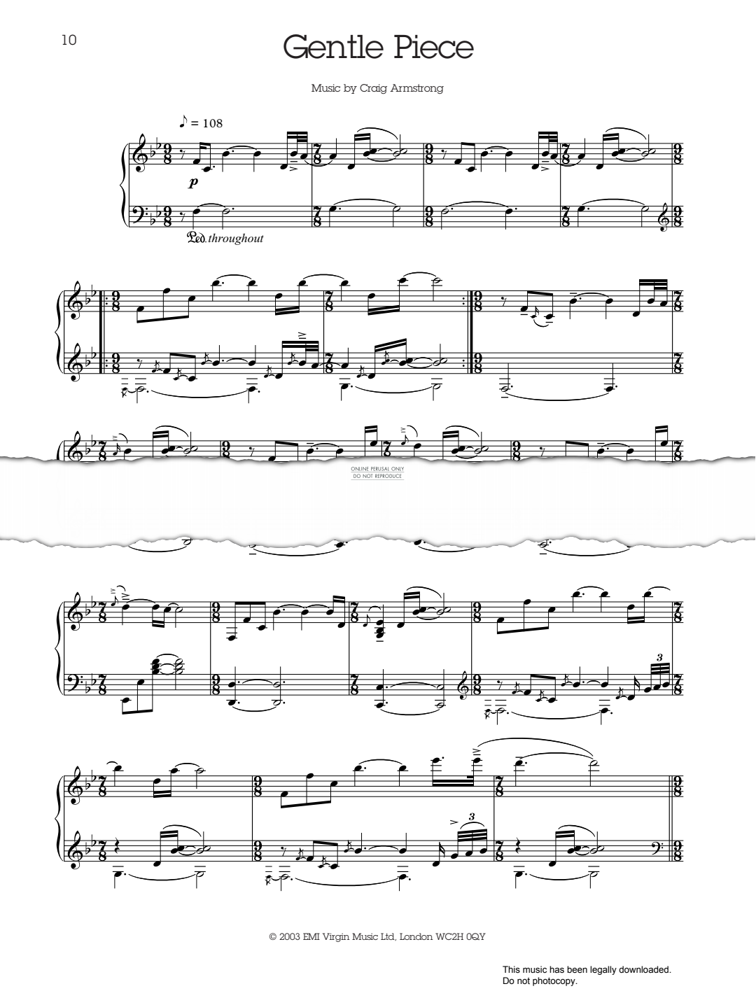 Produktgalerie: Seite 1 von 1 Gentle Piece, Craig Armstrong, Klavier