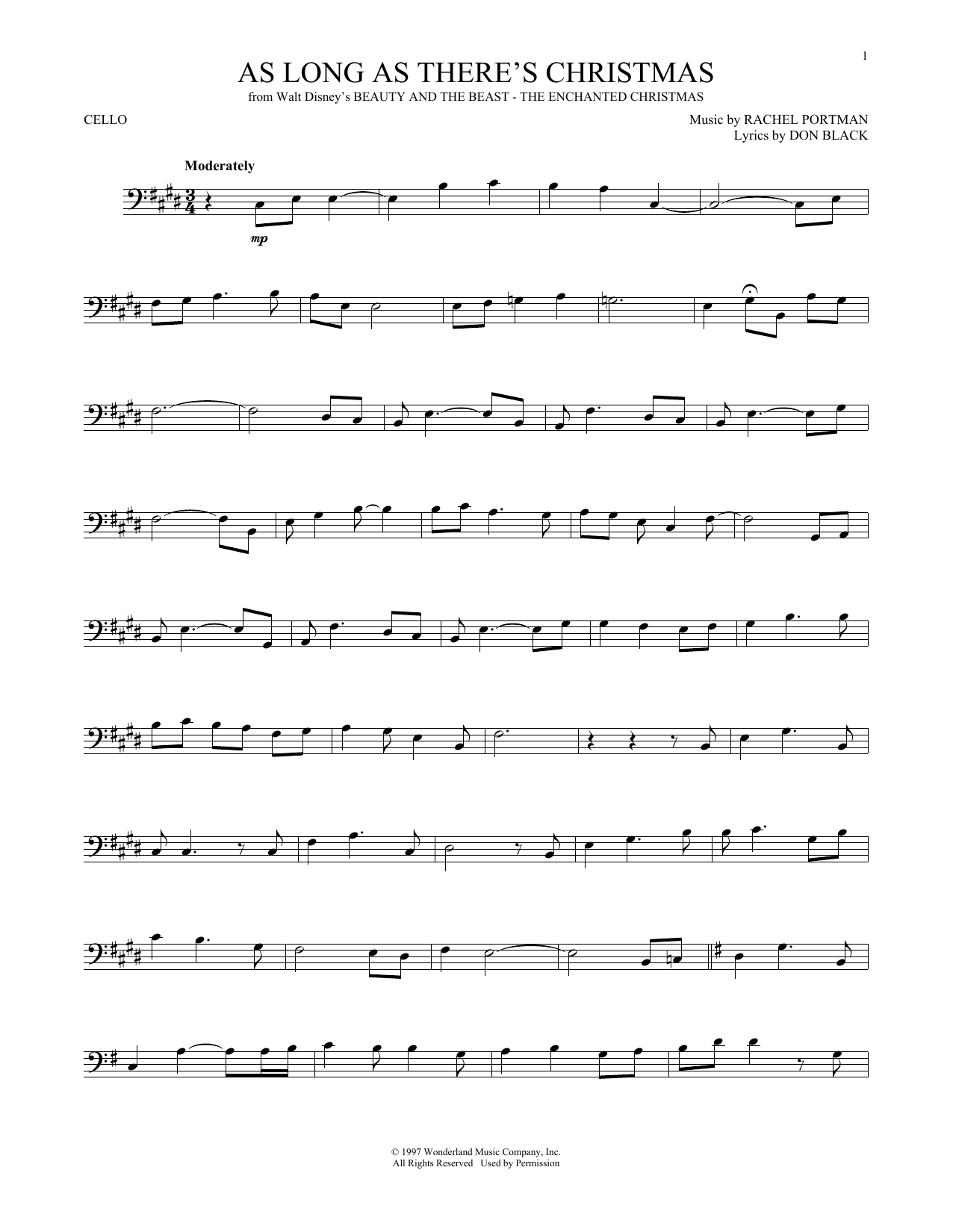 Produktgalerie: Seite 1 von 1 As Long As There's Christmas, Don Black, Violoncello