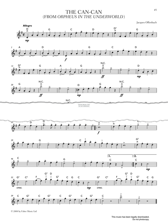 Produktgalerie: Seite 1 von 1 The Can-Can (from 'Orpheus in the Underworld'), Jacques Offenbach, Violine