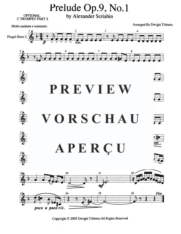 Product gallery: Page 9 of 11 Prelude, Opus 9 No. 1, , Brass Quintet