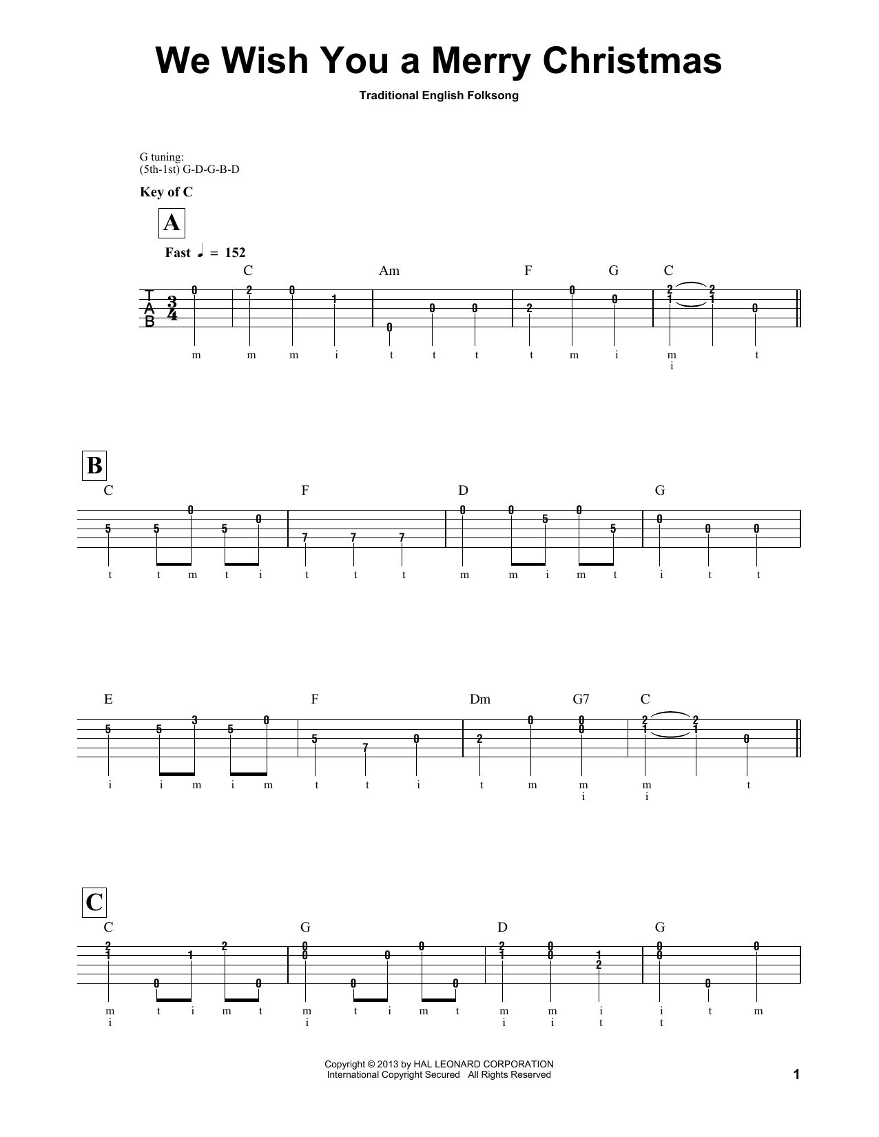 Produktgalerie: Seite 1 von 1 We Wish You A Merry Christmas, , Banjo